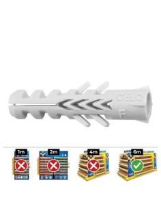 Taco Nylon Doble Antigiro 12x60mm Caja 25 Unidades CELO