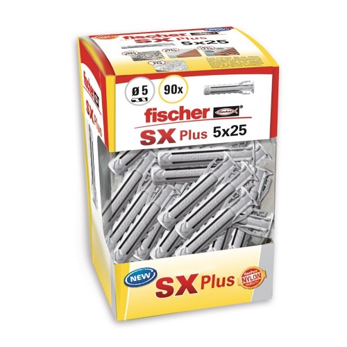 Taco Nylon 5x25mm Expansión 4 Vías Caja 90 Unidades Fischer