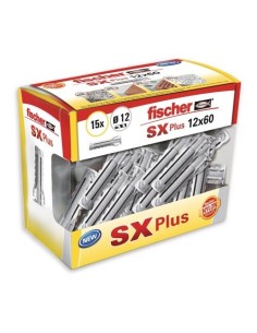 Taco Nylon 12x60mm 15 Unidades Rebordes Expansión 4 Vías Fischer