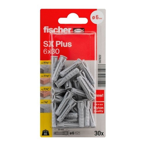 Taco Nylon 6x30mm 30 Unidades Fischer Taco Nylon 6x30mm 30 Unidades Fischer
