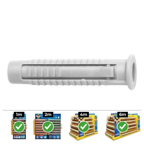 Taco Plástico 5mm Antigiro Expansión Lateral 100 Unidades CELO