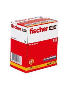 Taco Expansión Nylon 8mm Sin Reborde 100 Unidades Fischer 2