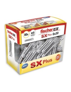 Taco Plástico Expansión 4 Vías 6x30mm Caja 80 Unidades Fischer