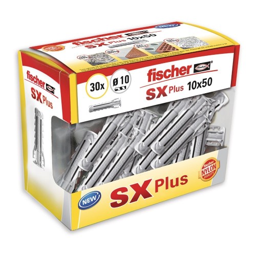 Taco Nylon Ø10x50mm Cuatro Vías Expansión Caja 30 Unidades FISCHER