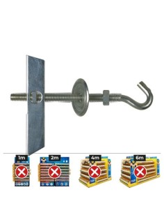 Basculante Con Gancho Acero M6 Con Arandela Tuerca Caja 25 Unidades CELO