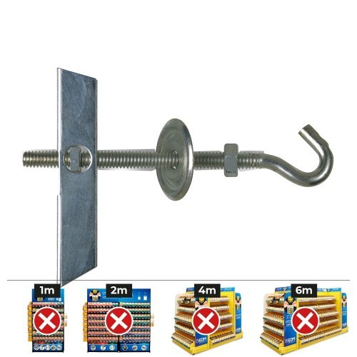 Basculante Con Gancho Acero M6 Con Arandela Tuerca Caja 25 Unidades CELO