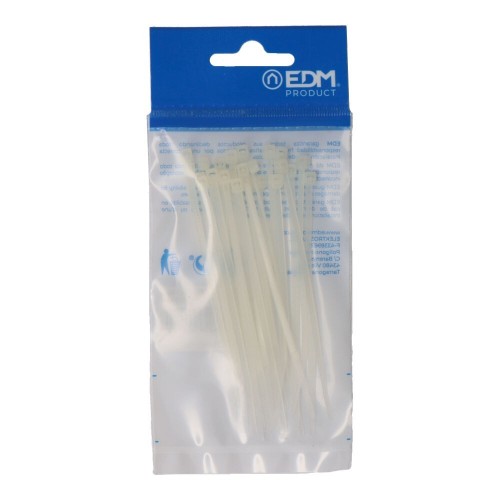 Bridas Nylon 2.5x100mm Natural Bolsa 25 Unidades EDM