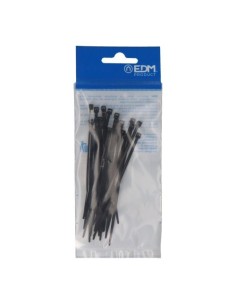 Bridas Nylon 2.5x100mm Negro Bolsa 25 Unidades EDM