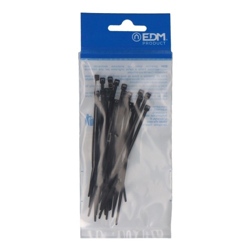 Bridas Nylon 2.5x100mm Negro Bolsa 25 Unidades EDM