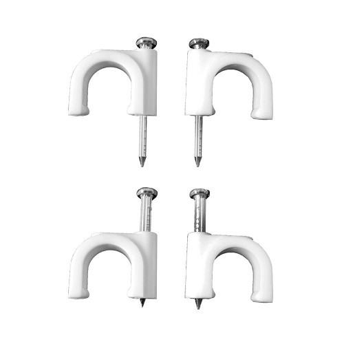 Grapa Plástica 11x20mm Ø5mm Blanca Para Cable Manguera Tubular 2x0.75mm Caja 100 Unidades EDM