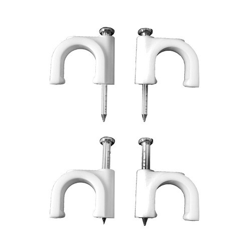 Grapa Blanca Con Clavo Para Cable Manguera Tubular 2x1mm N6 Caja 100 Unidades EDM Grapa Blanca Con Clavo Para Cable Manguera Tubular 2x1mm N6 Caja 100 Unidades EDM