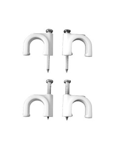 Grapa Plástica Para Cable Manguera Tubular 2x2.5mm 15x25mm Ø8mm Blanca 100 Unidades EDM