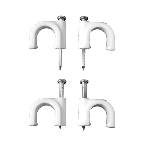 Grapa Plástica Con Clavo Para Cable Manguera Tubular 2x4mm Blanca Caja 100 Unidades EDM