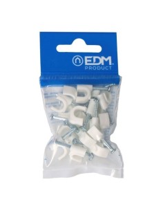 Grapa Plástica Blanca Para Cable Manguera Tubular 2x1.5mm N7 Blister 20 Unidades EDM
