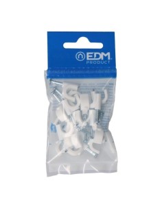 Grapa Plástica Para Cable Manguera Tubular 2x2.5mm Blanca 15 Unidades EDM