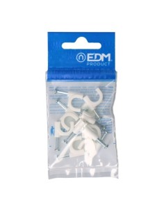 Grapa Blanca Para Cable Manguera Tubular 2x4mm Número 9 Blister 10 Unidades EDM