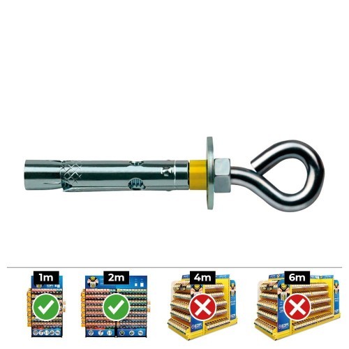 Anclaje Dynabolt Acero Zincado 8x45mm Caja 25 Unidades CELO Anclaje Dynabolt Acero Zincado 8x45mm Caja 25 Unidades CELO