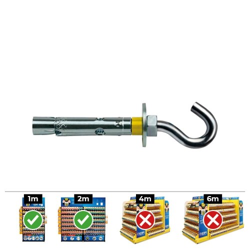 Anclaje Gancho Zincado 8x45mm Caja 25 Unidades CELO