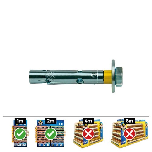 Anclaje Dynabolt Tornillo Acero Zincado M8 Ø10x60mm Caja 20 Unidades CELO