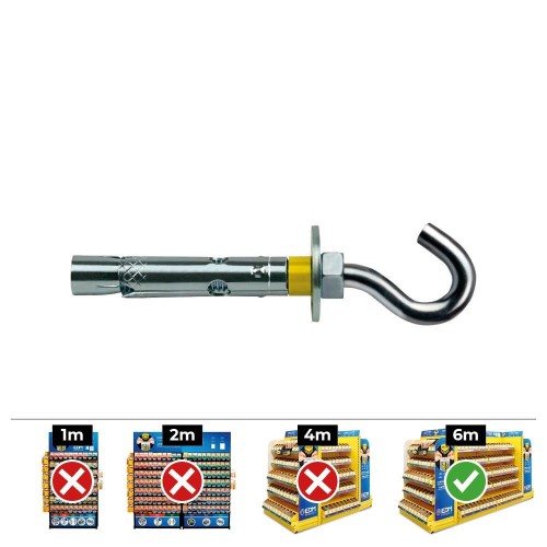Anclaje Gancho Zincado 10x60mm Caja 50 Unidades CELO