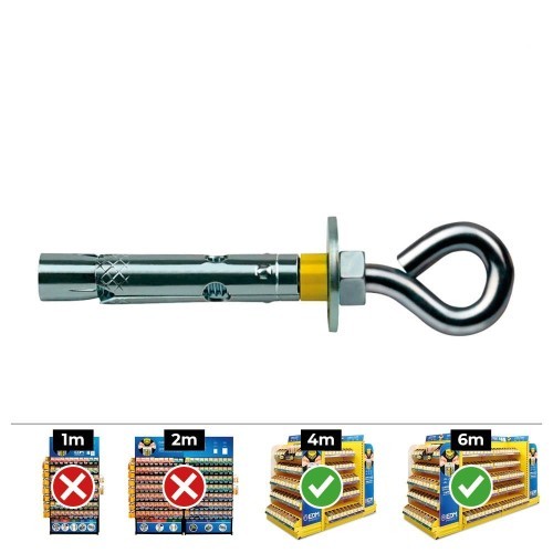 Anclaje Dynabolt Aro Zincado 8x45mm Caja 100 Unidades CELO Anclaje Dynabolt Aro Zincado 8x45mm Caja 100 Unidades CELO