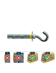 Anclaje Dynabolt Gancho Zincado 8x45mm Caja 100 Unidades CELO