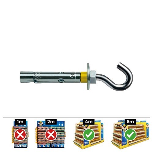 Anclaje Dynabolt Gancho Zincado 8x45mm Caja 100 Unidades CELO Anclaje Dynabolt Gancho Zincado 8x45mm Caja 100 Unidades CELO