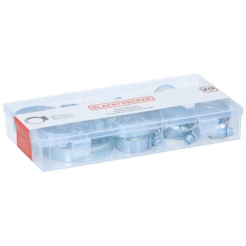 Juego De Abrazaderas Metálicas 20 Unidades 12-70x10-12.7mm BLACK+DECKER Juego De Abrazaderas Metálicas 20 Unidades 12-70x10-12.7mm BLACK+DECKER