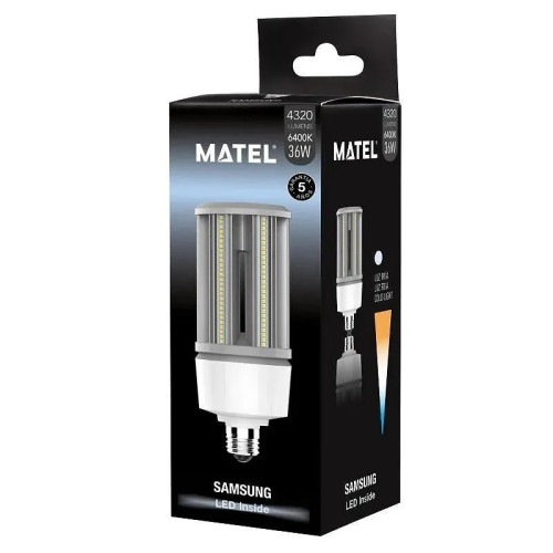 Bombilla LED chip samsung tubular matel E27 36W.(Fría, Neutra) - 2
