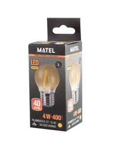 Bombilla LED filamento esférica vintage E27 4W - 1 2