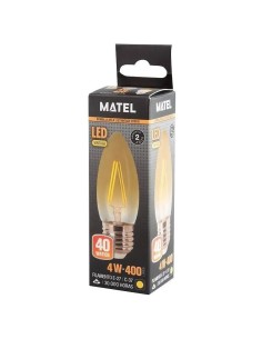 Bombilla LED filamento vela vintage E27 4W - 1 2