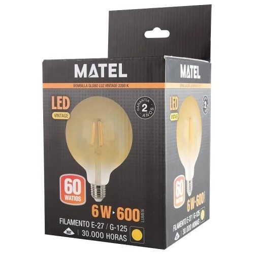 Bombilla LED Filamento G125 Vintage E27 6W - 3 Bombilla LED Filamento G125 Vintage E27 6W - 3