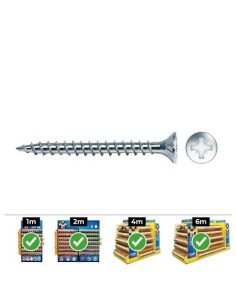Tornillo Para Madera Avellanado Pozi Ø3.5x20mm Zincado Lubricado 1000 Unidades CELO