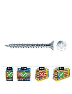 Tornillo Madera Avellanado POZI 4,5x25mm Zincado Lubricado Caja 500 Unidades CELO