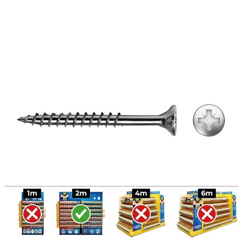 Tornillo Madera Avellanado Punta Pozidriv Rosca Parcial 4.5x80mm Zincado 50 Unidades CELO