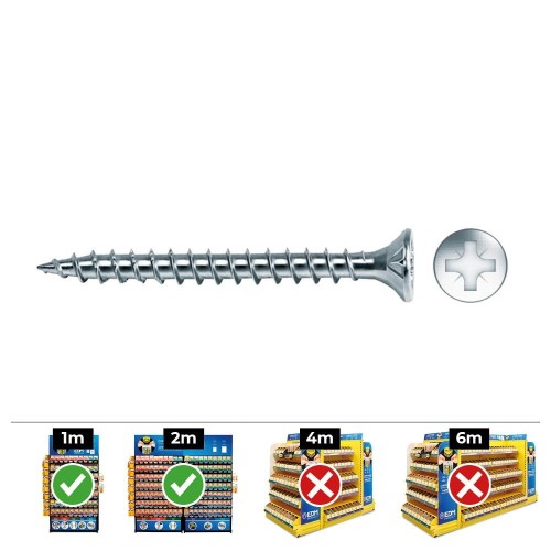Tornillo Madera Avellanado POZI 5x80mm Zincado Lubricado 70 Unidades CELO