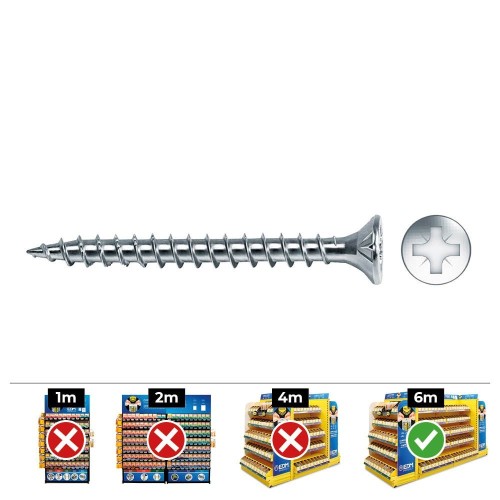 Tornillo Madera Avellanado Pozi 4x25mm Zincado Lubricado Caja1000Unidades CELO