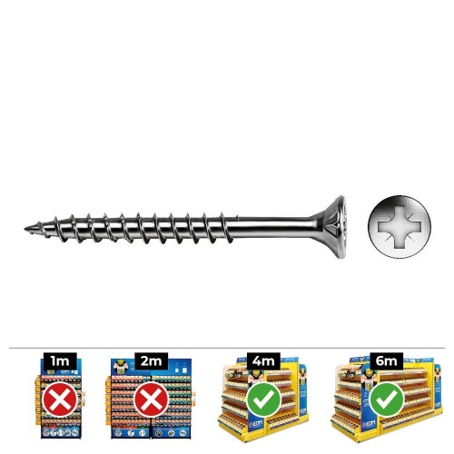 Tornillo Para Madera Avellanado Pozidrive Rosca Parcial 5x90mm Zincado 100 Unidades CELO