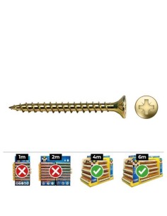 Tornillo Madera Avellanado 6x50mm Bicromatado Lubricado 250 Unidades CELO