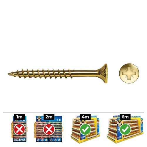 Tornillo Madera Acero 6x70mm Bicromatado 100 Unidades CELO