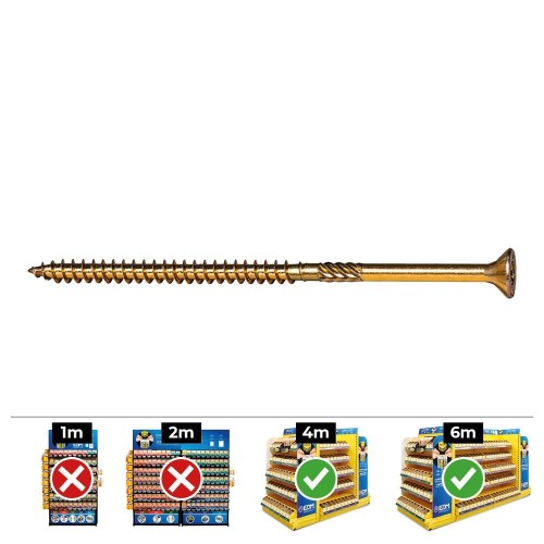 Tornillo Madera Bicromatado 6x110mm Punta Pozidriv Caja 100 Unidades CELO