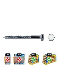 Tornillo Hexagonal Acero 6x100mm Zincado 200 Unidades CELO