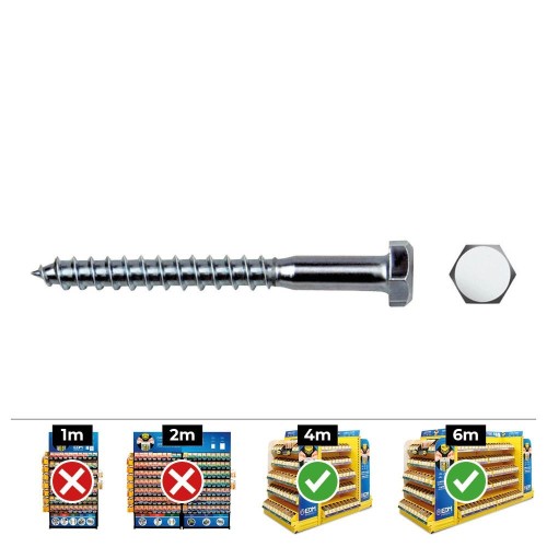 Tornillo Hexagonal Acero Zincado 8x60mm 250 Unidades CELO