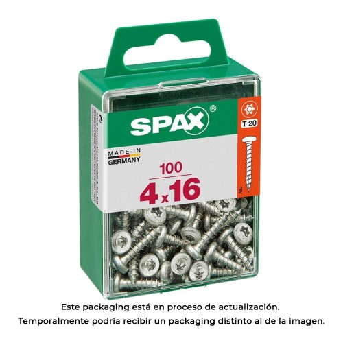 Tornillo Madera Wirox 4.0x16mm Cabeza Redonda Rosca Completa T-Star Plus 4Cut Caja 100 Unidades SPAX