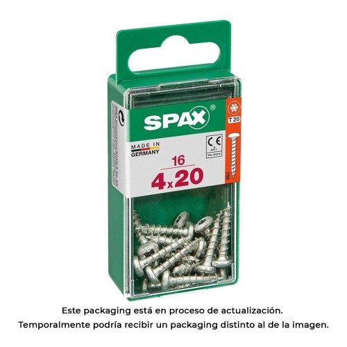 Tornillo Madera Roscado Completo Cabeza Redonda T-Star Plus 4CUT Wirox 4x20mm Caja 16 Unidades SPAX