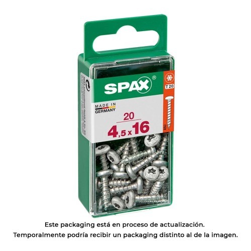 Tornillo Madera Acero 4.5x16mm Cabeza Redonda T-Star Plus Rosca Completa Wirox Caja 20 Unidades SPAX