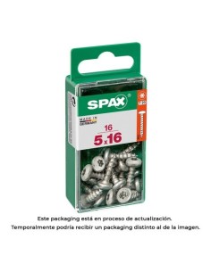 Tornillo Madera Acero Wirox 5x16mm Cabeza Redonda Rosca Completa T-Star Plus 4Cut Caja 16 Unidades SPAX