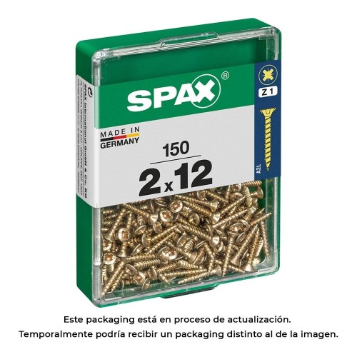 Tornillo Madera Acero 2.0x12mm Cabeza Plana Ranura Cruz PuntaS RecubrimientoYellox 150Unidades SPAX