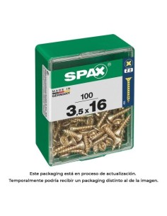 Tornillo Madera Acero 3.5x16mm Cabeza Plana Yellox Rollo 100Unidades Spax