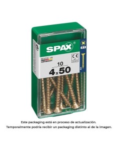 Tornillo Madera Rosca Completa Cabeza Plana Cruz Z2 4CUT Yellox 4.0x50mm Caja 10 Unidades SPAX